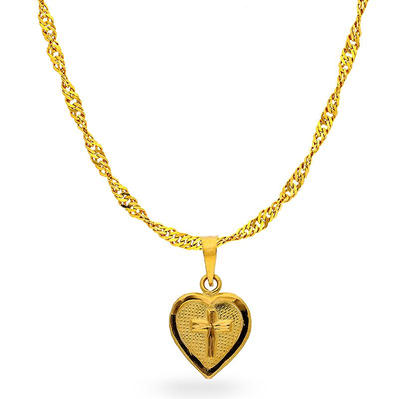 Gold Necklace (Chain with Cross Pendant) 18KT - FKJNKL1225