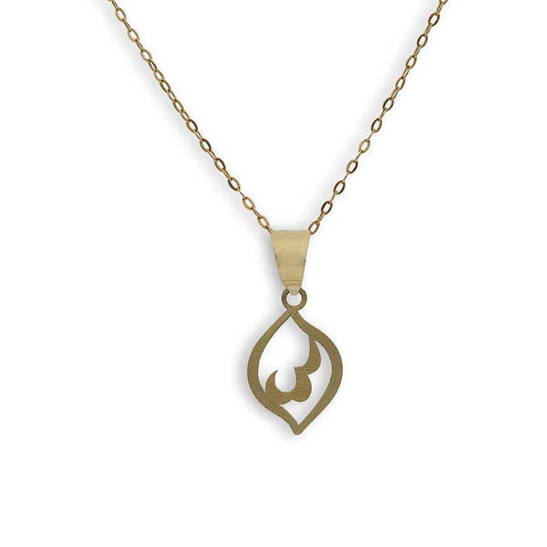 Gold Necklace (Chain with Leaf Shaped Pendant) 18KT - FKJNKL18K2331