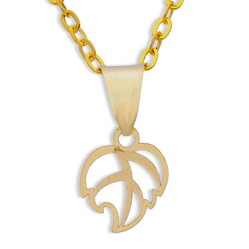 Gold Necklace (Chain with Palm Leaf Pendant) 18KT - FKJNKL18KU1040