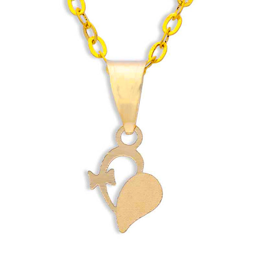 Gold Necklace (Chain with Heart Pendant) 18KT - FKJNKL18KU1047