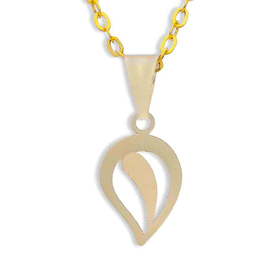 Gold Necklace (Chain with Leaf Pendant) 18KT - FKJNKL18KU1048