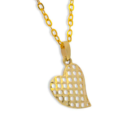 Gold Necklace (Chain with Twisted Heart Pendant) 18KT - FKJNKL18KU1055