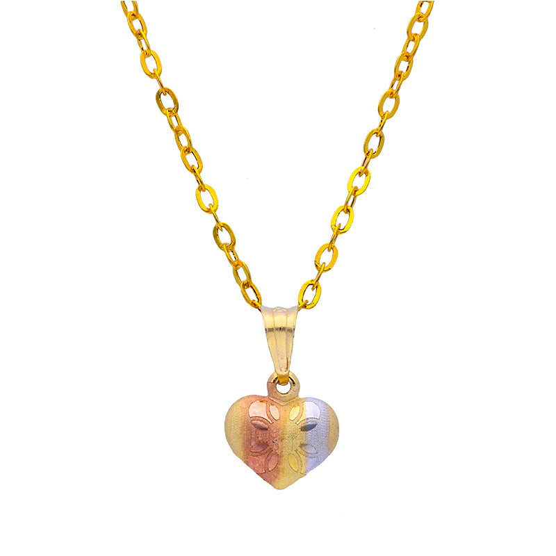 Gold Necklace (Chain with Heart Pendant) 18KT - FKJNKL18KU1057