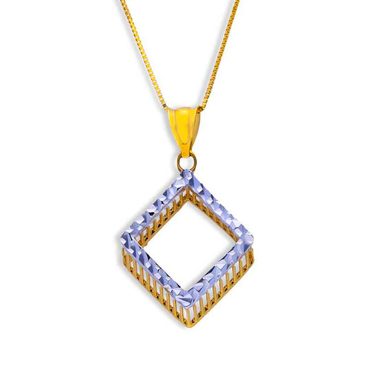 Gold Necklace (Chain with Rhombus Pendant) 18KT - FKJNKL18KU1070