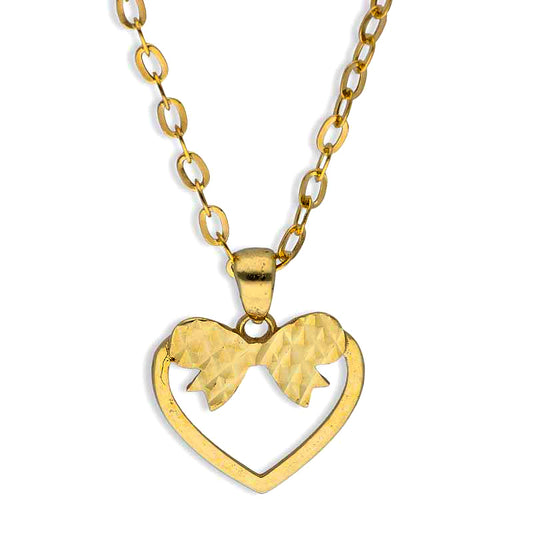 Gold Necklace (Chain with Heart Knot Pendant) 18KT - FKJNKL18KU1087