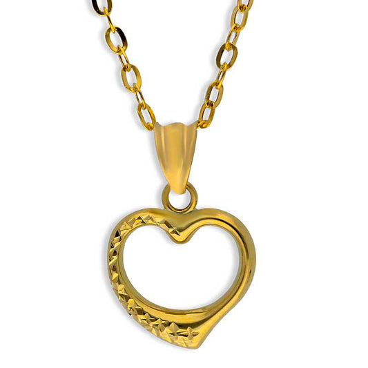 Gold Necklace (Chain with Heart Pendant) 18KT - FKJNKL18KU1089