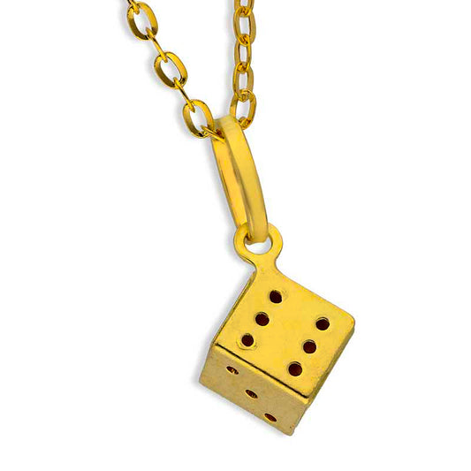 Gold Necklace (Chain with Dice Pendant) 18KT - FKJNKL18KU1098