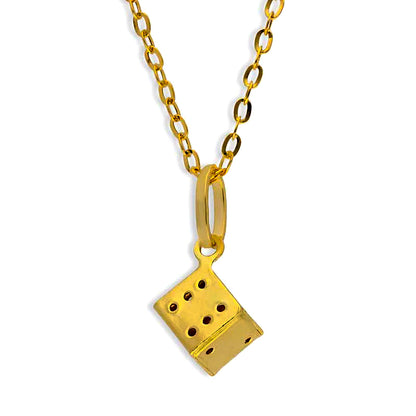 Gold Necklace (Chain with Dice Pendant) 18KT - FKJNKL18KU1098