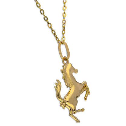 Gold Necklace (Chain with Horse Pendant) 18KT - FKJNKL18KU1099