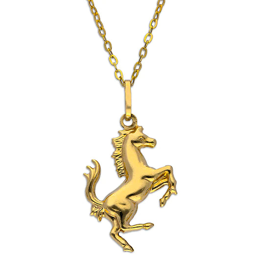 Gold Necklace (Chain with Horse Pendant) 18KT - FKJNKL18KU1099