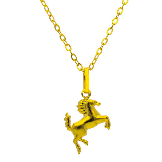 Gold Necklace (Chain with Horse Pendant) 18KT - FKJNKL18KU1100