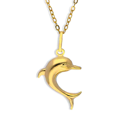 Gold Necklace (Chain with Dolphin Pendant) 18KT - FKJNKL18KU1102