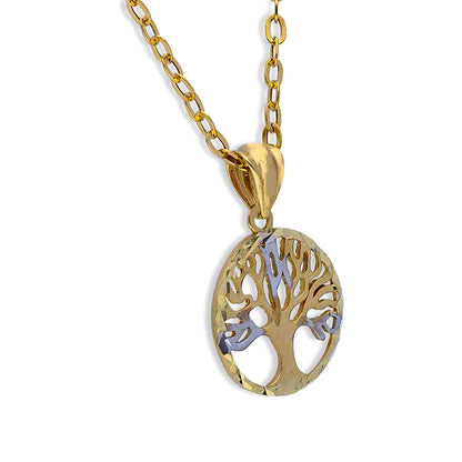 Dual Tone Gold Necklace (Chain with Tree Pendant) 18KT - FKJNKL18KU1103