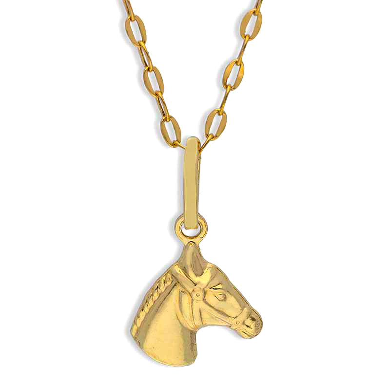 Gold Necklace (Chain with Horse Pendant) 18KT - FKJNKL18KU1117