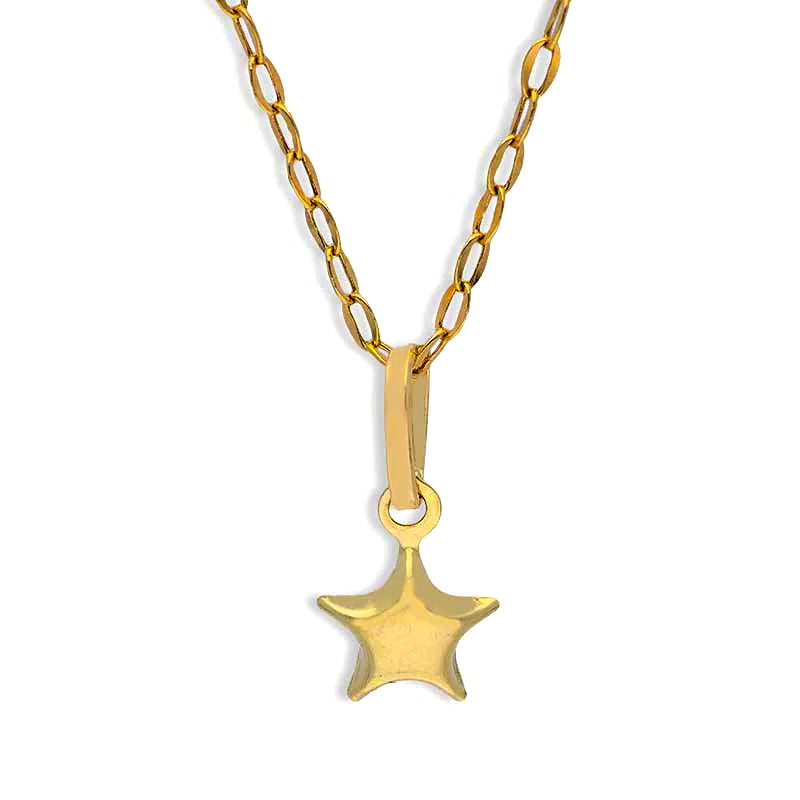 Gold Necklace (Chain with Star Pendant) 18KT - FKJNKL18KU1121