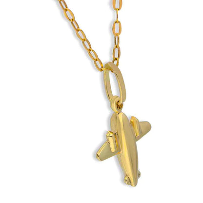 Gold Necklace (Chain with Airplane Pendant) 18KT - FKJNKL18KU1122