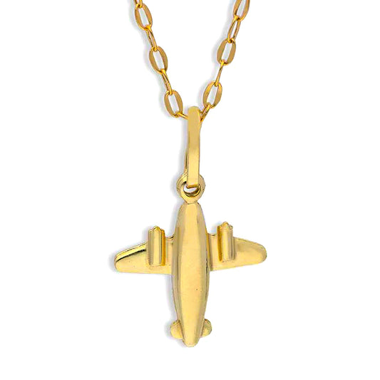 Gold Necklace (Chain with Airplane Pendant) 18KT - FKJNKL18KU1122