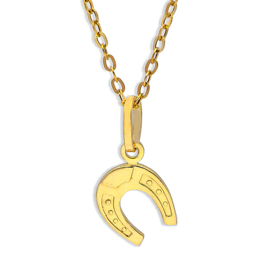 Gold Necklace (Chain with Horseshoe Pendant) 18KT - FKJNKL18KU1127