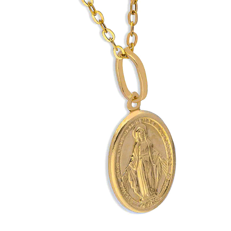 Gold Necklace (Chain with Mother Mary Pendant) 18KT - FKJNKL18KU1128