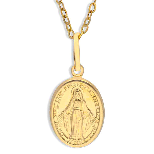 Gold Necklace (Chain with Mother Mary Pendant) 18KT - FKJNKL18KU1128