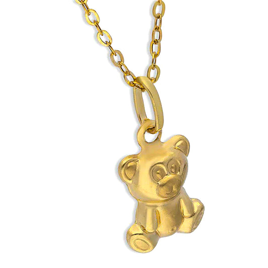 Gold Necklace (Chain with Teddy Bear Pendant) 18KT - FKJNKL18KU1132