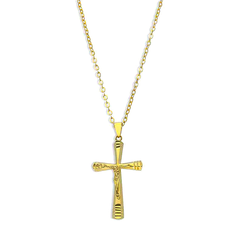 Gold Necklace (Chain with Cross Pendant) 18KT - FKJNKL18KU1136