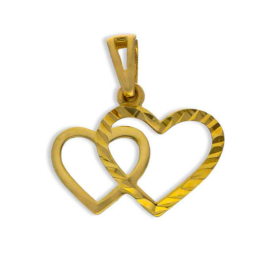 Gold Twin Hearts Pendant 18KT - FKJPND18KU1039