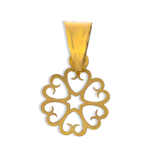 Gold Flower Pendant 18KT - FKJPND18KU1049