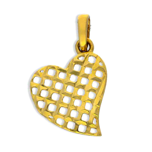 Gold Twisted Heart Pendant 18KT - FKJPND18KU1055