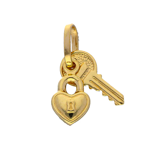 Gold Lock and Key Pendant 18KT - FKJPND18KU1065