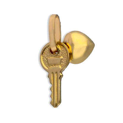 Gold Heart and Key Pendant 18KT - FKJPND18KU1071