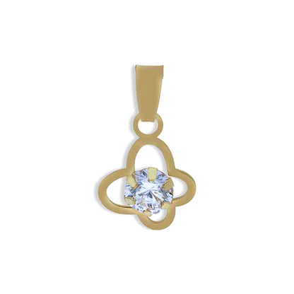 Gold Butterfly With Solitaire Pendant 18KT - FKJPND18KU1115