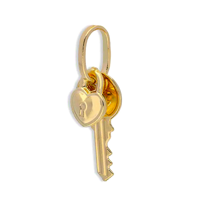 Gold Key and Heart Lock Pendant 18KT - FKJPND18KU1124