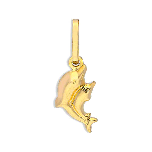 Gold Twin Dolphin Pendant 18KT - FKJPND18KU1126