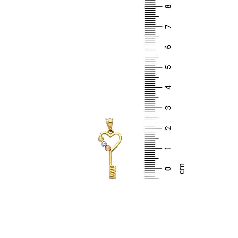 Tri Tone Gold Key Pendant 18KT - FKJPND18KU1137