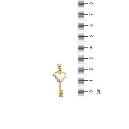 Tri Tone Gold Key Pendant 18KT - FKJPND18KU1137