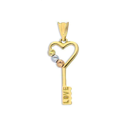 Tri Tone Gold Key Pendant 18KT - FKJPND18KU1137