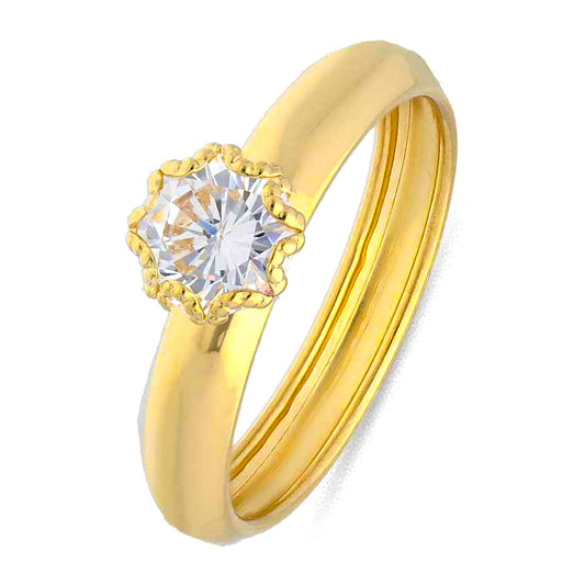 Gold Solitaire Ring 18KT - FKJRN18KU2031