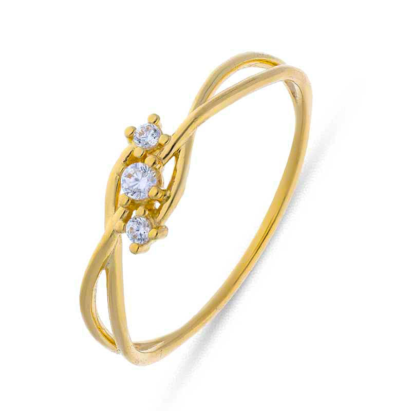 Gold Solitaire Ring 18KT - FKJRN18KU2085