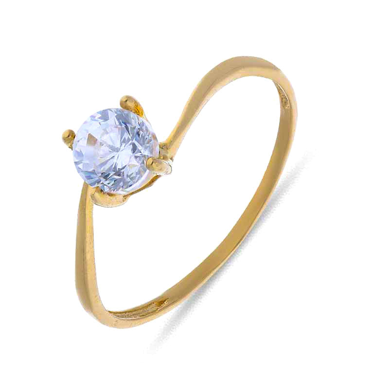 Gold Solitaire Ring 18KT - FKJRN18KU2086
