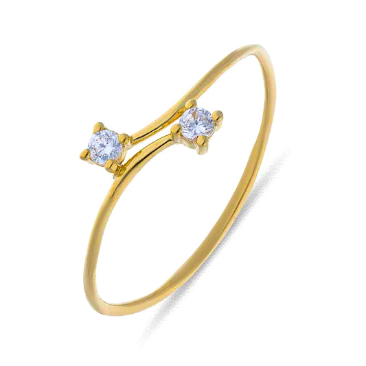 Gold Solitaire Ring 18KT - FKJRN18KU2087