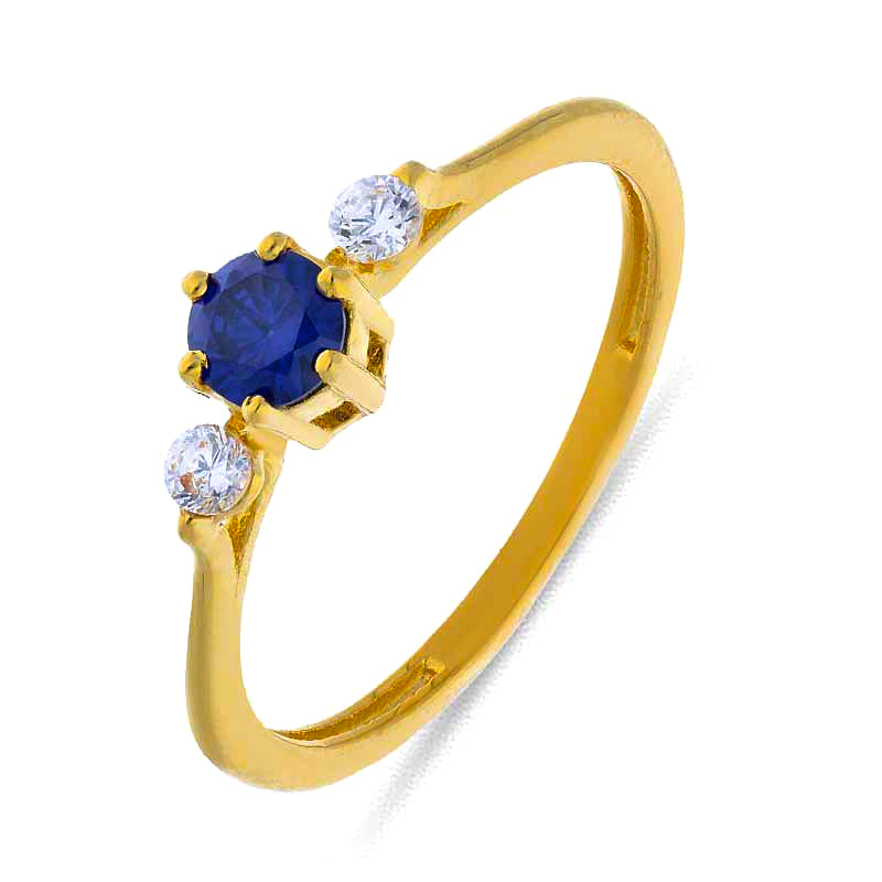 Gold Solitaire Ring 18KT - FKJRN18KU2090
