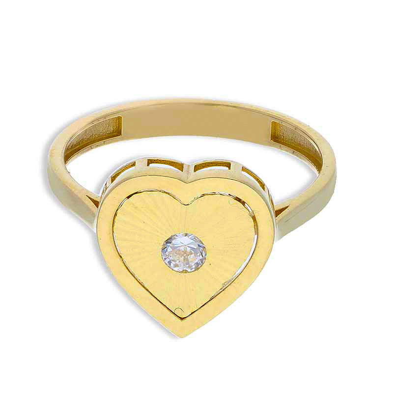 Gold Heart Shaped Ring 18KT - FKJRN18KU2094