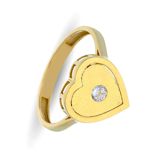 Gold Heart Shaped Ring 18KT - FKJRN18KU2094