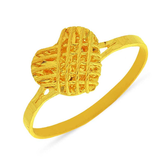 Gold Heart Cage Ring 22KT - FKJRN22K2103