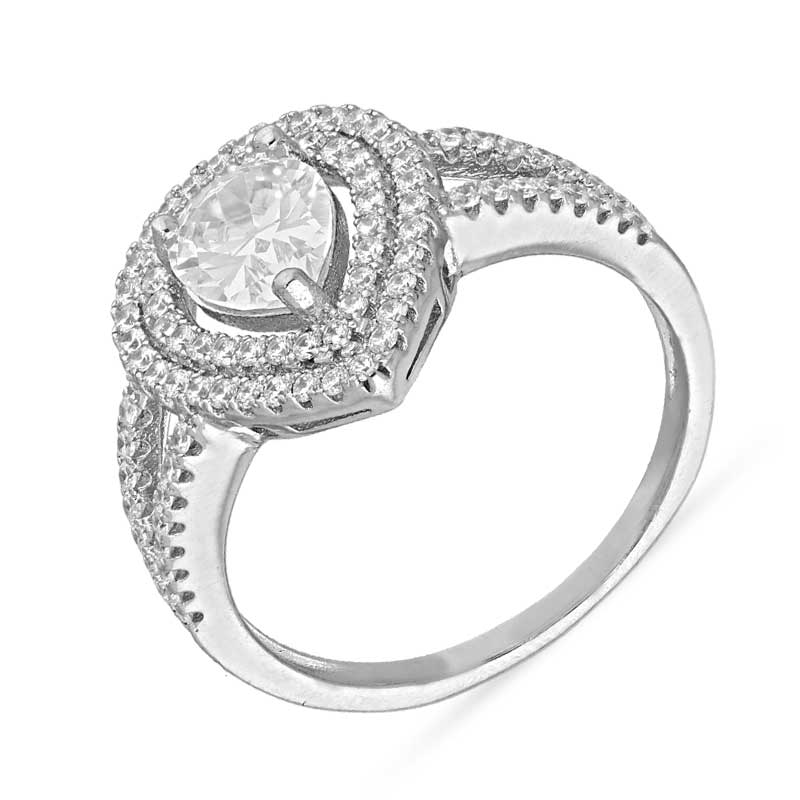 Sterling Silver 925 Pear Shaped Solitaire Ring - FKJRNSL2913