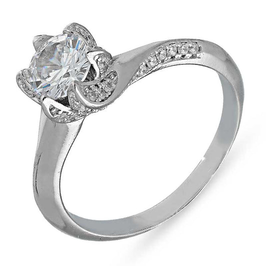 Sterling Silver 925 Solitaire Ring - FKJRNSL2937