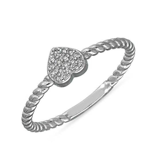 Sterling Silver 925 Heart Ring - FKJRNSL2963