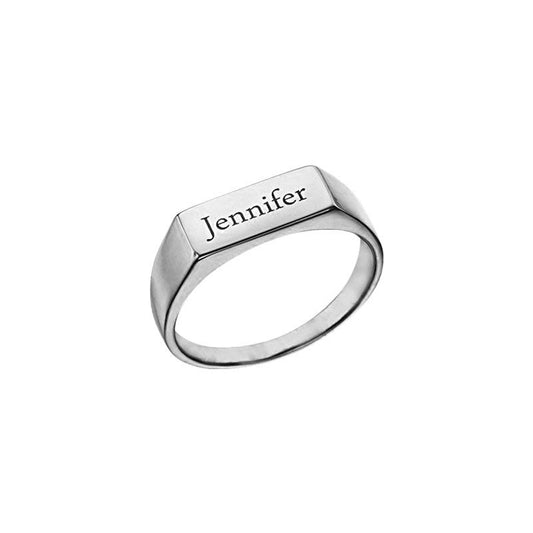 Silver 925 Name Engraved Ring - FKJRN2053