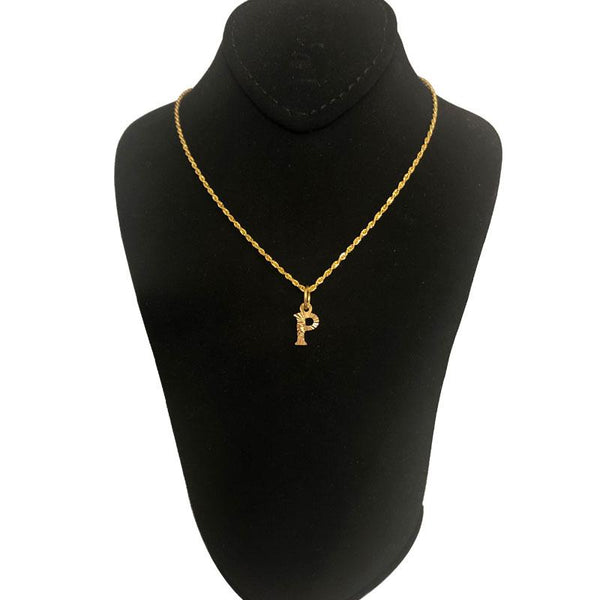 Gold Necklace (Chain with Alphabet Pendant) 18KT - FKJNKL1468